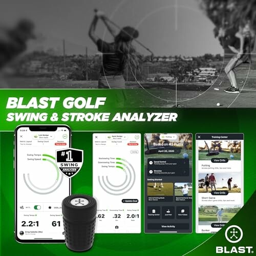 Blast Golf swing and stroke analyzer app interface