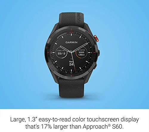 Garmin smartwatch with large color touchscreen display.