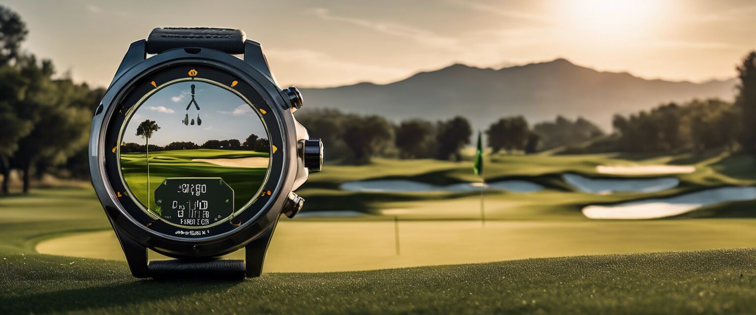 GPS golf watch on a golf course